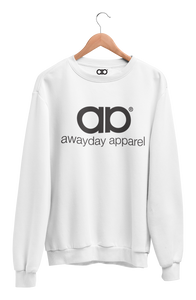 Awayday Sweater - White (Black logo)