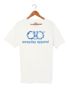 Awayday - White - Blue Camo print