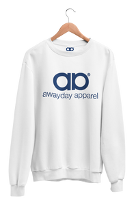 Awayday Sweater - White (Navy logo)